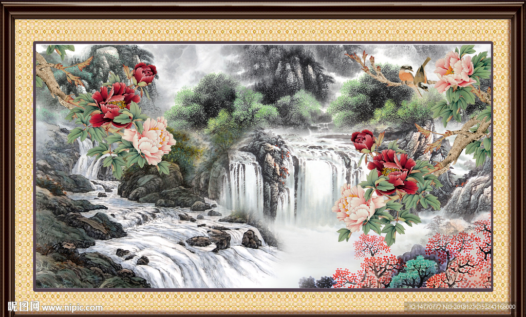 山水国画 国画牡丹