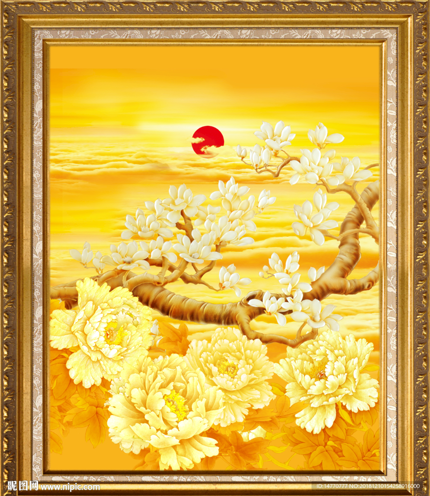 花开富贵图 富贵满堂 吉祥如意