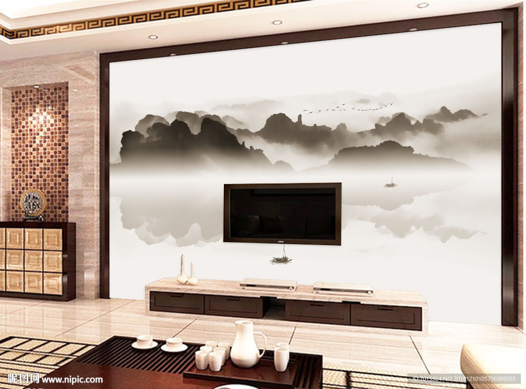 电视墙 电视背景墙 背景墙画