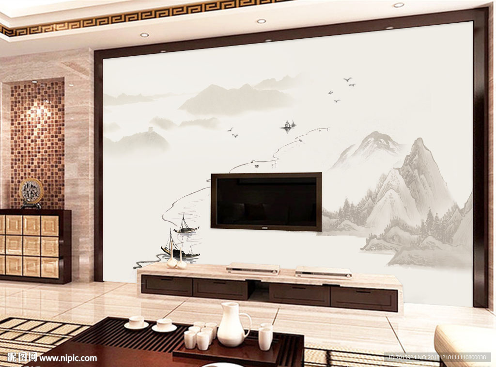 电视墙 电视背景墙 背景墙画