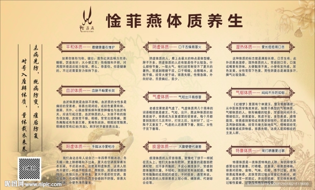惍菲燕体质养生海报