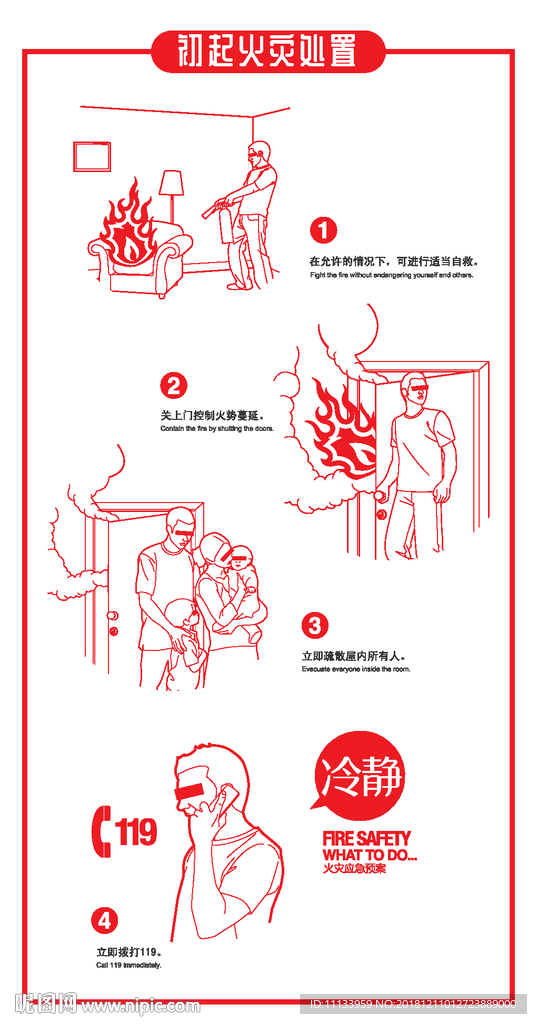 初起火灾扑救消防线描图