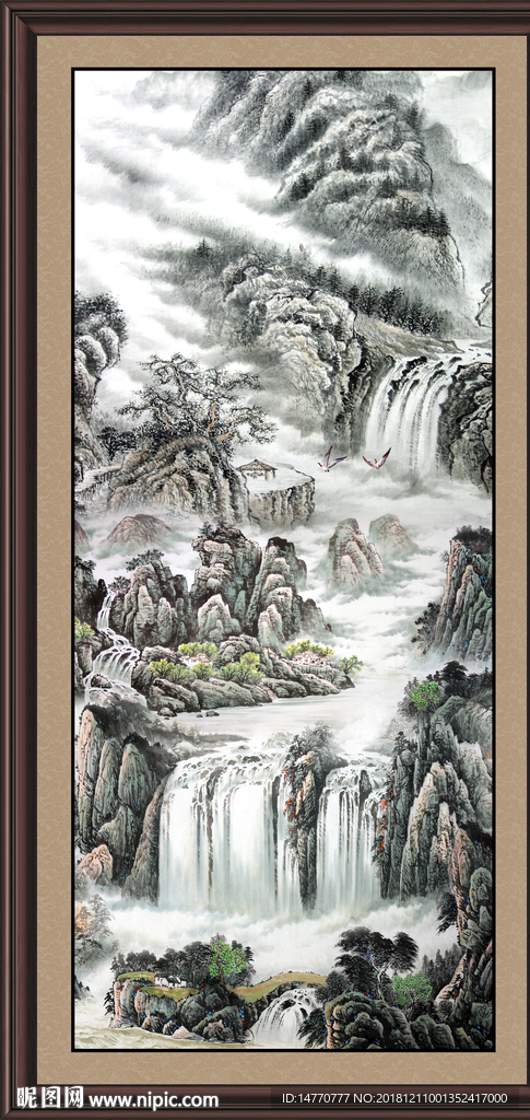 人间仙境 风景画 国画 聚宝盆