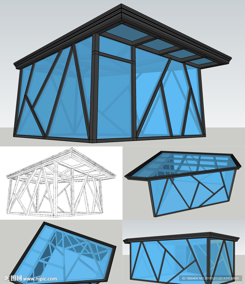 水立方铝包钢阳光房模型造型