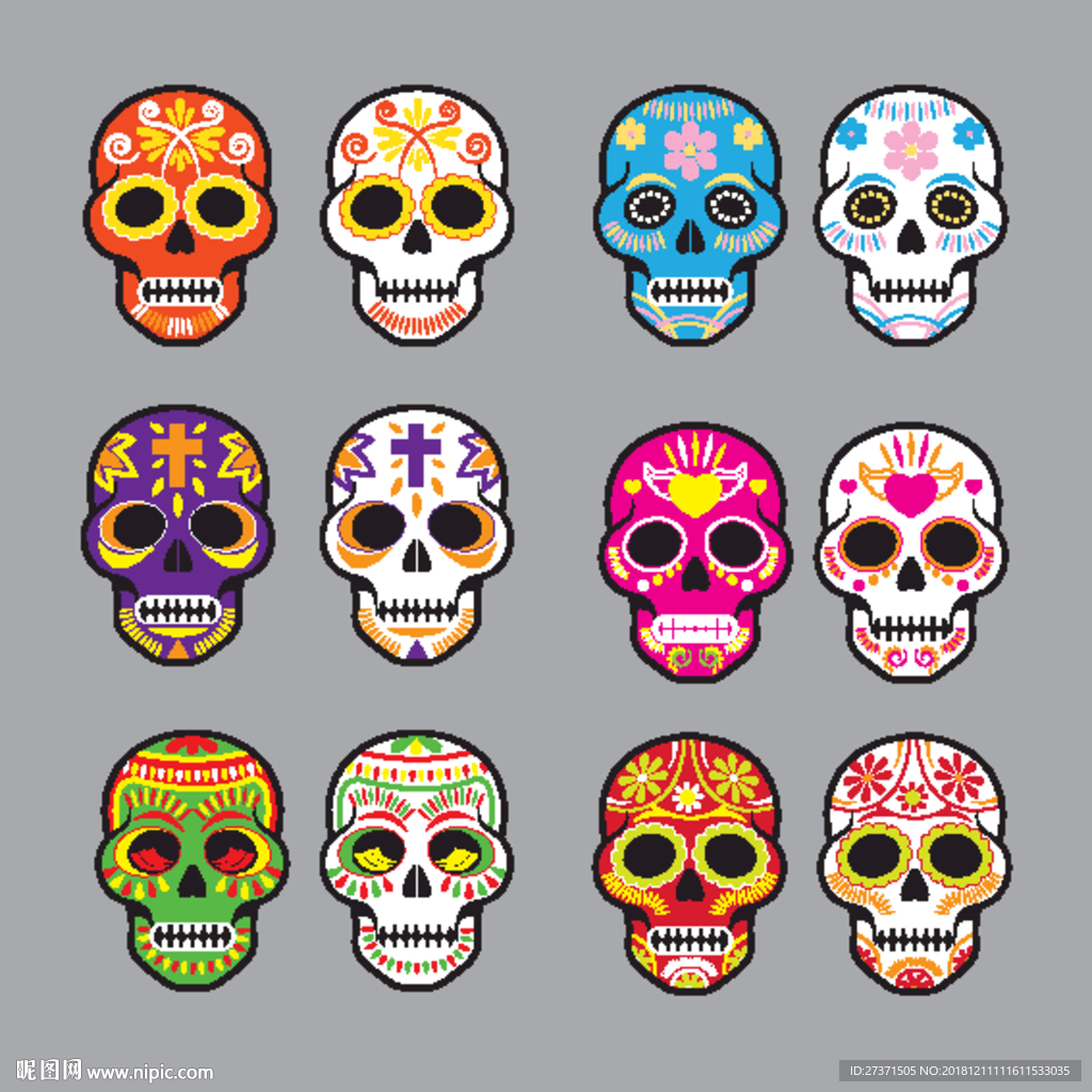 创意骷髅头AI素材