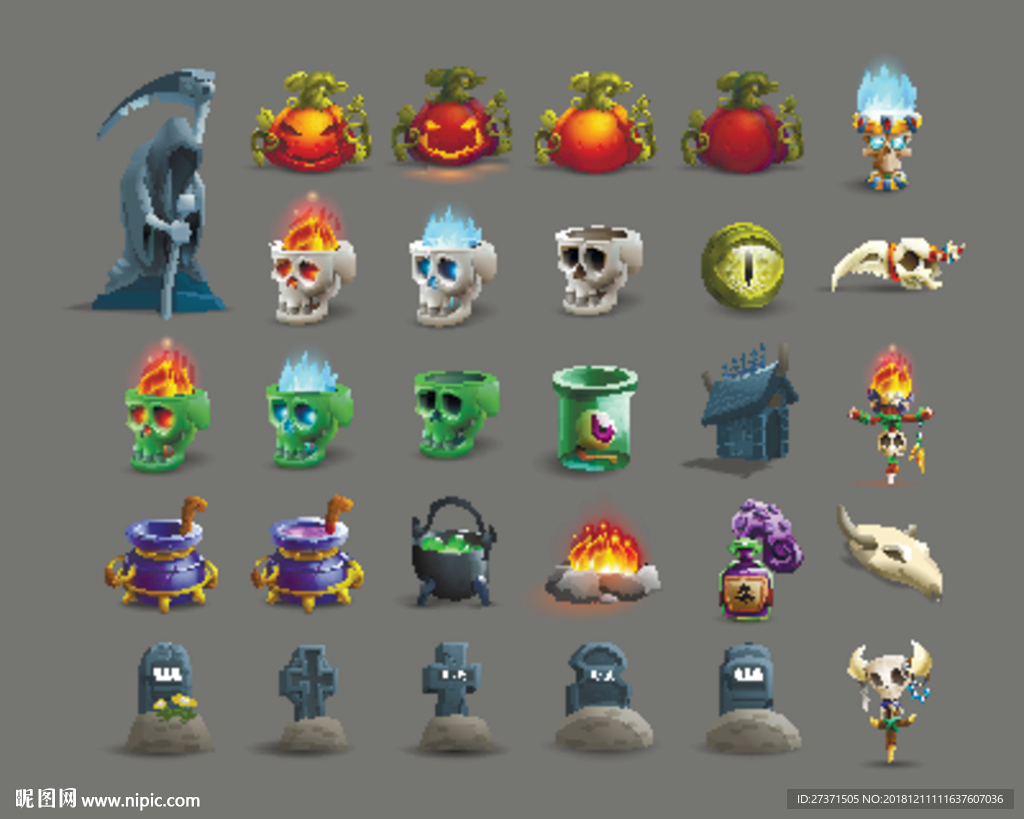 创意骷髅头AI素材