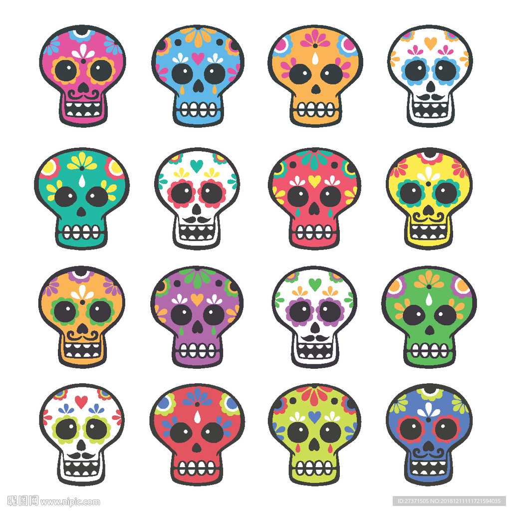 创意骷髅头AI素材