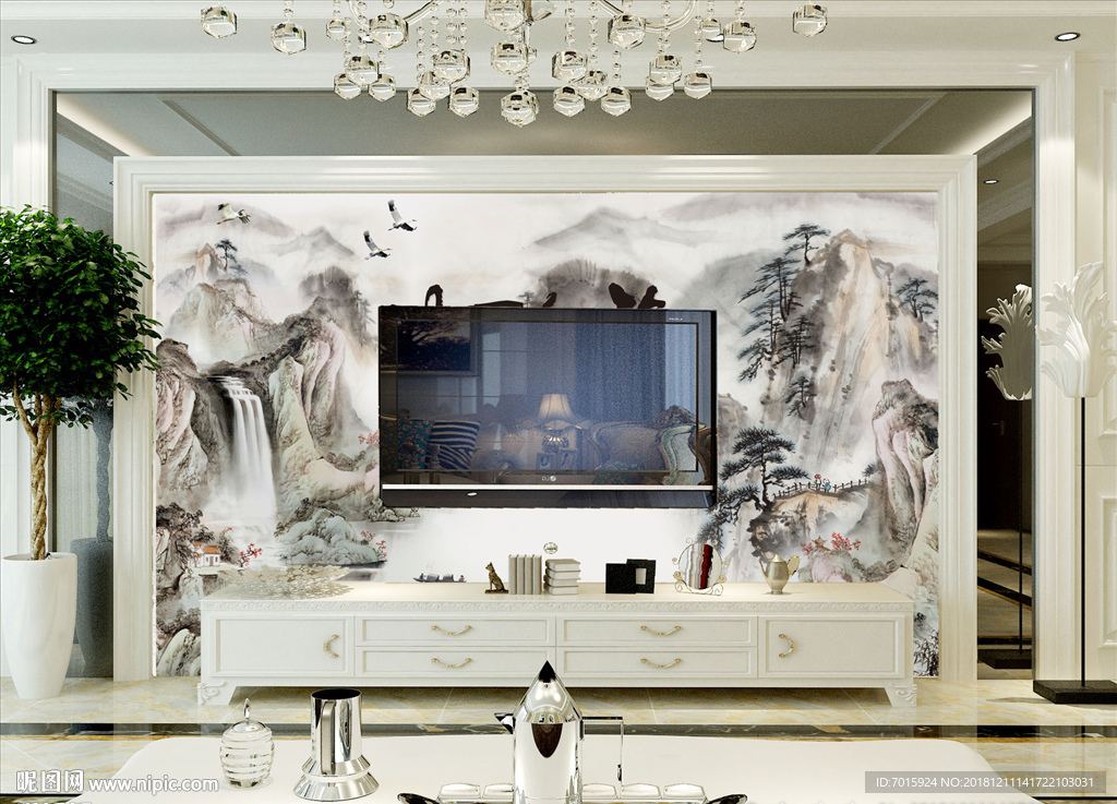 客厅电视墙 客厅墙 客厅壁画