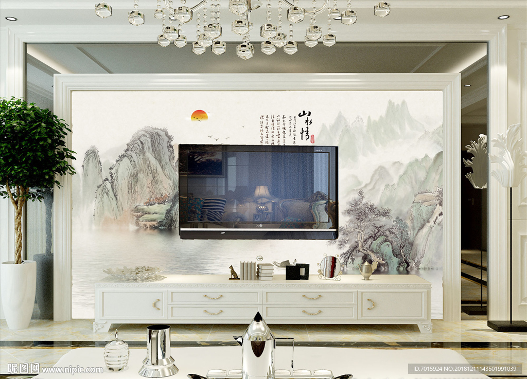 客厅电视墙 客厅墙 客厅壁画