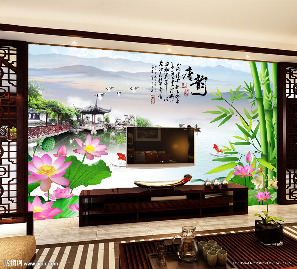 电视背景墙 背景墙 山水 风景