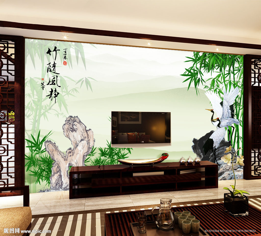 电视背景墙 背景墙 山水 风景