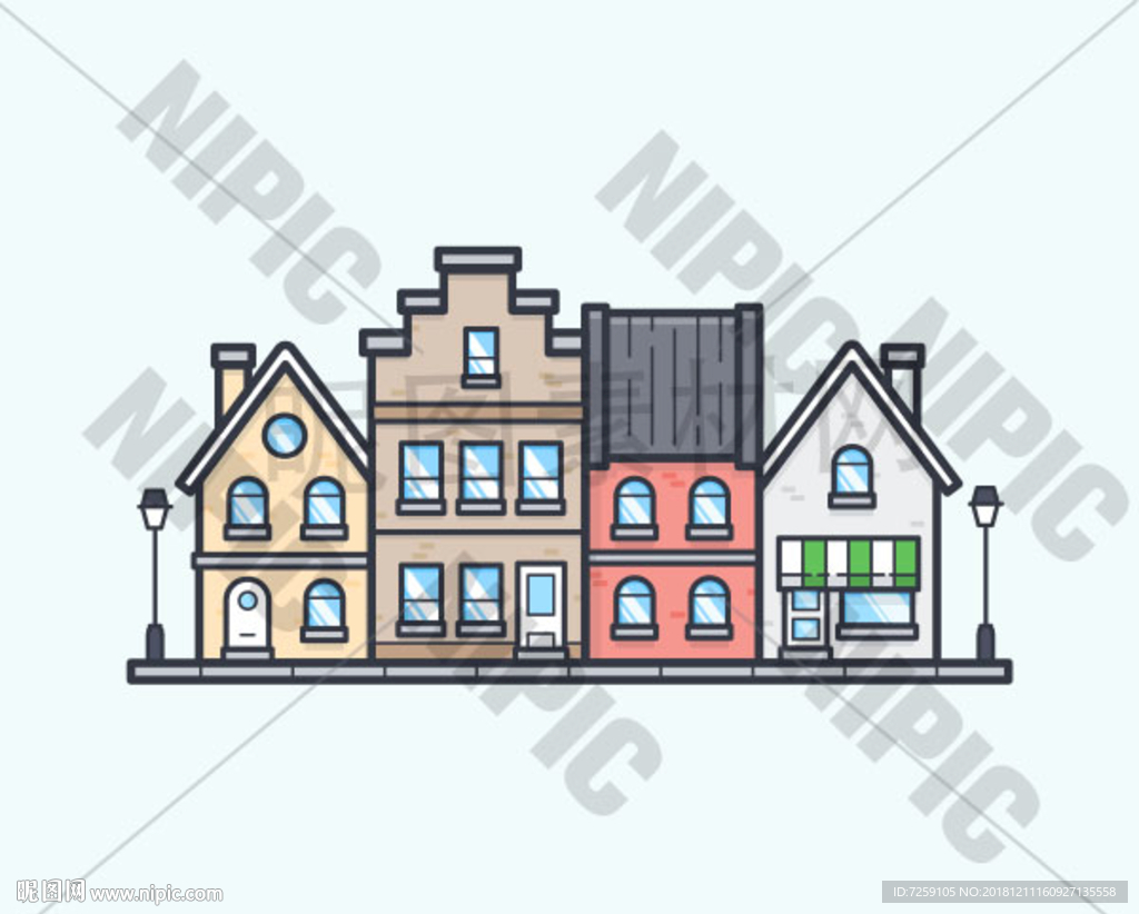 城市别墅 别墅 矢量别墅