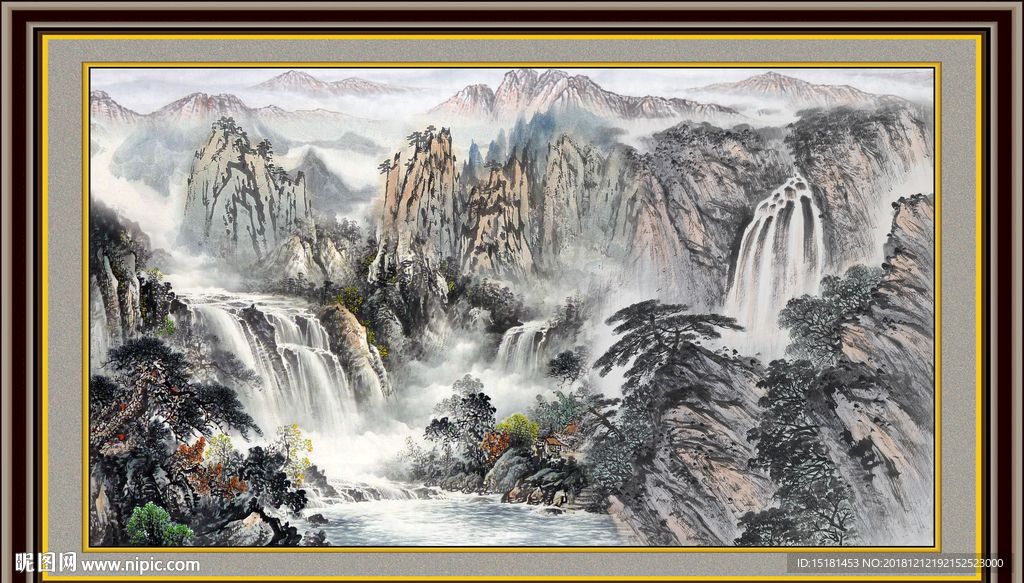 山水画 旭日东升