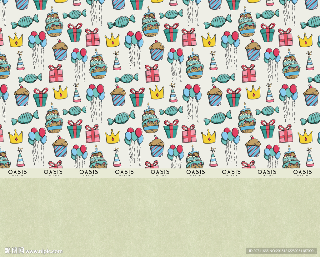 彩色糖果儿童房壁画背景墙壁画