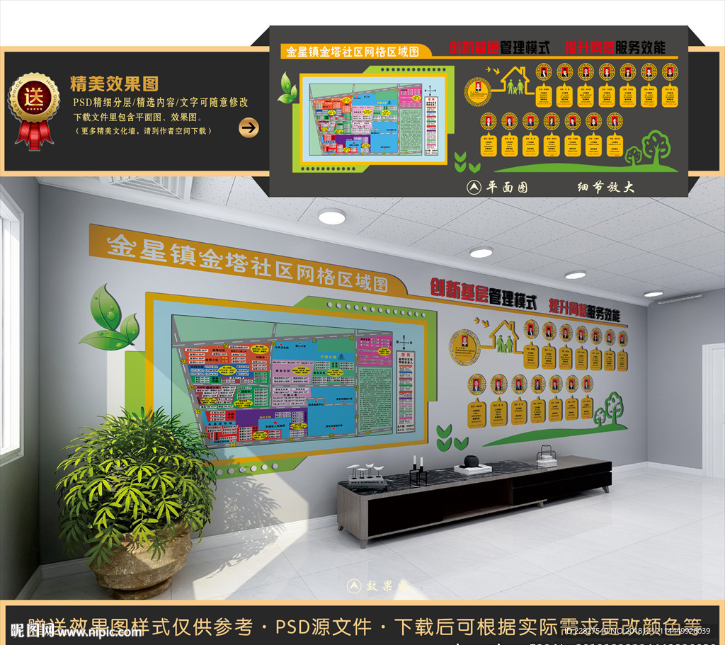 社区网格化管理文化墙