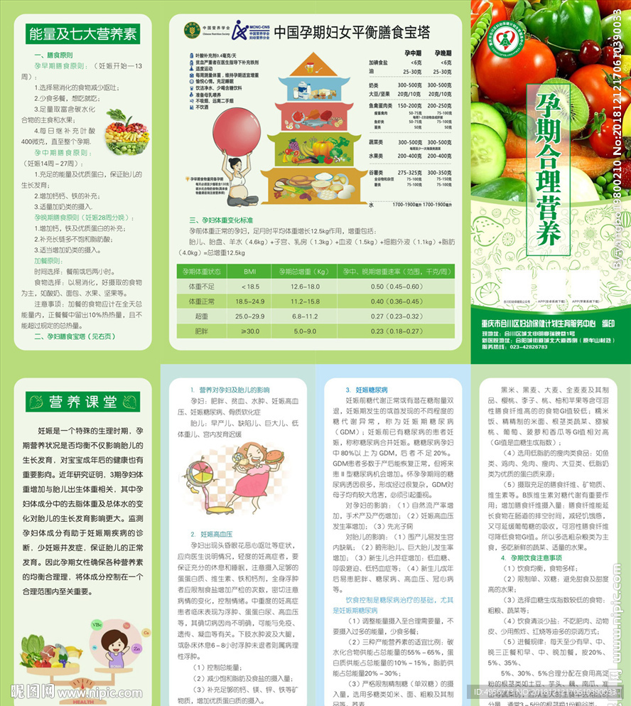孕期合理营养四折页