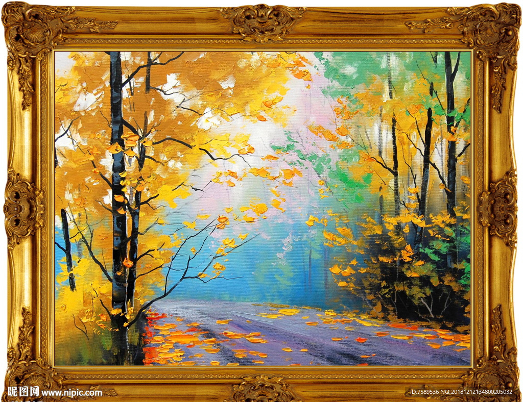 高清古典油画风景油画