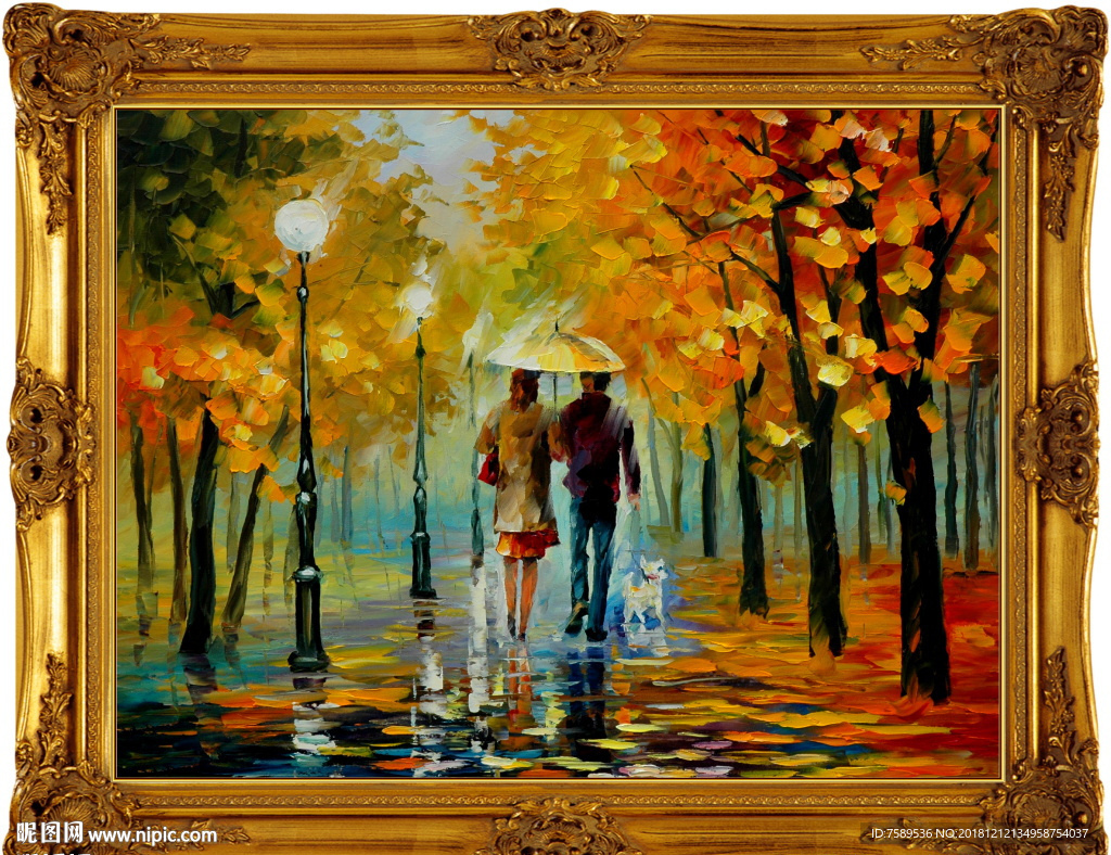 高清古典油画风景油画