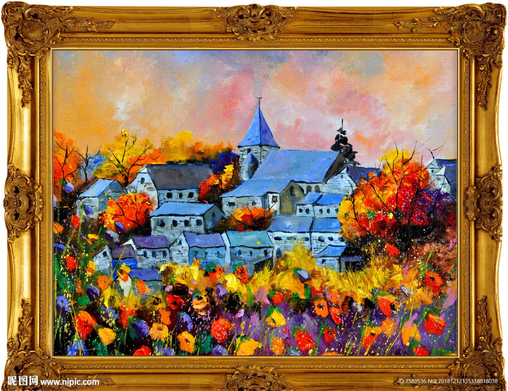 高清古典油画风景油画