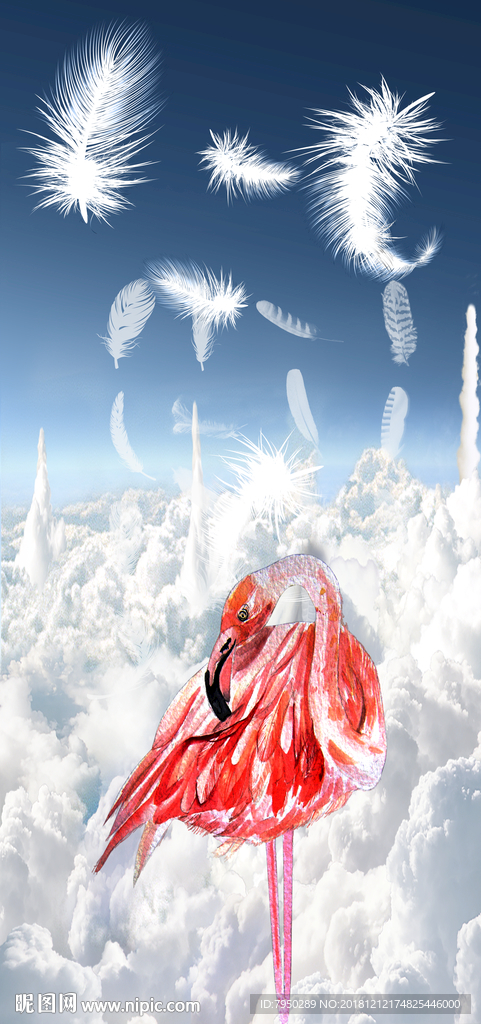 火烈鸟背景墙