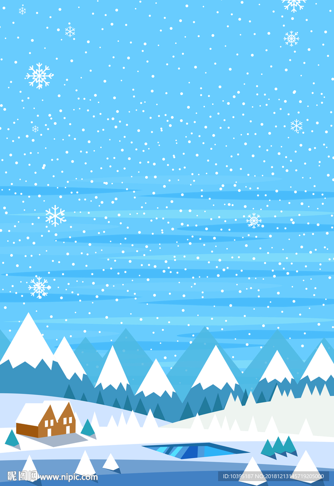 冬季简约手绘小清新背景