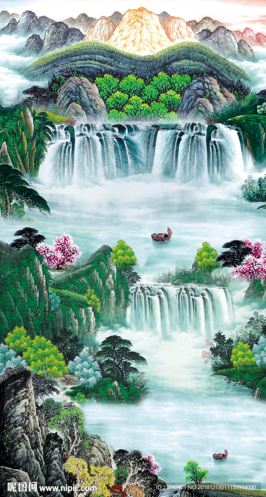 玄关 装饰画 山水国画