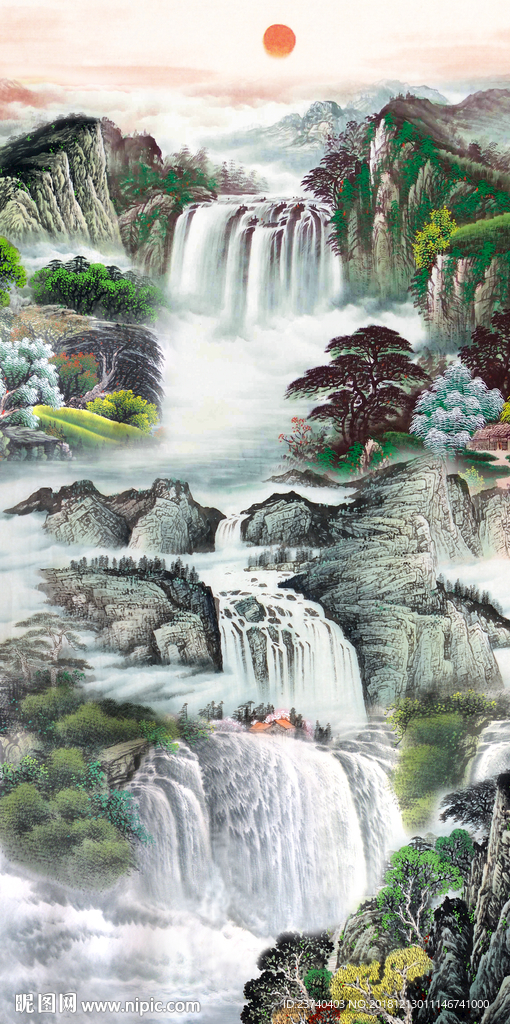 玄关 装饰画 山水国画