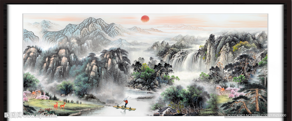 巨幅山水画 山水中堂画
