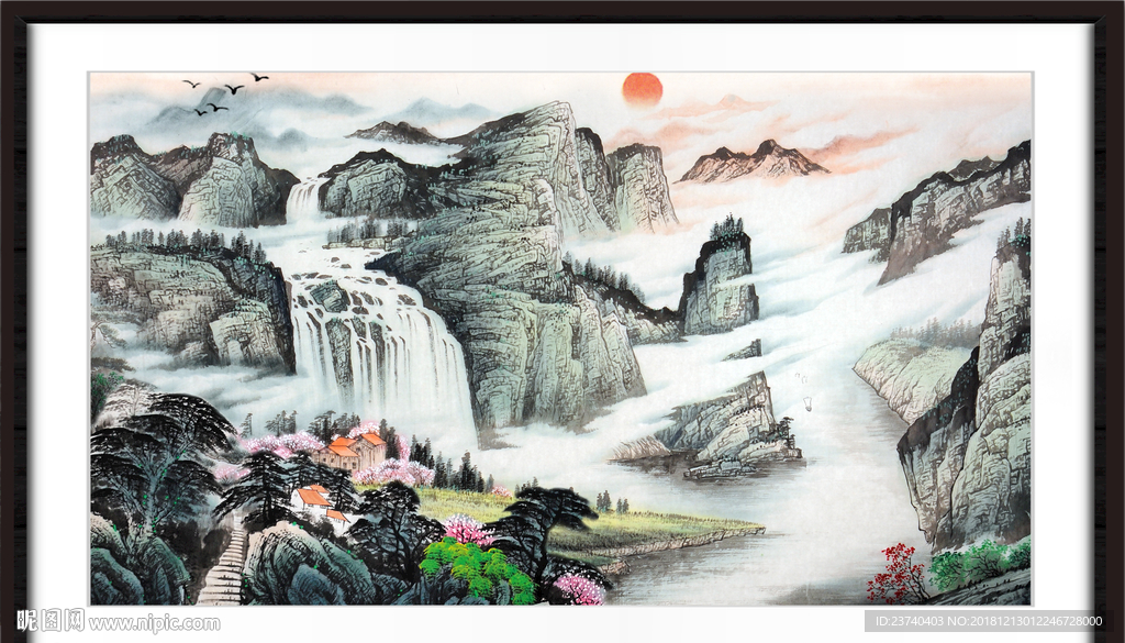 巨幅山水画 山水中堂画