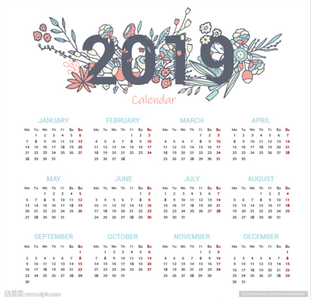 2019日历