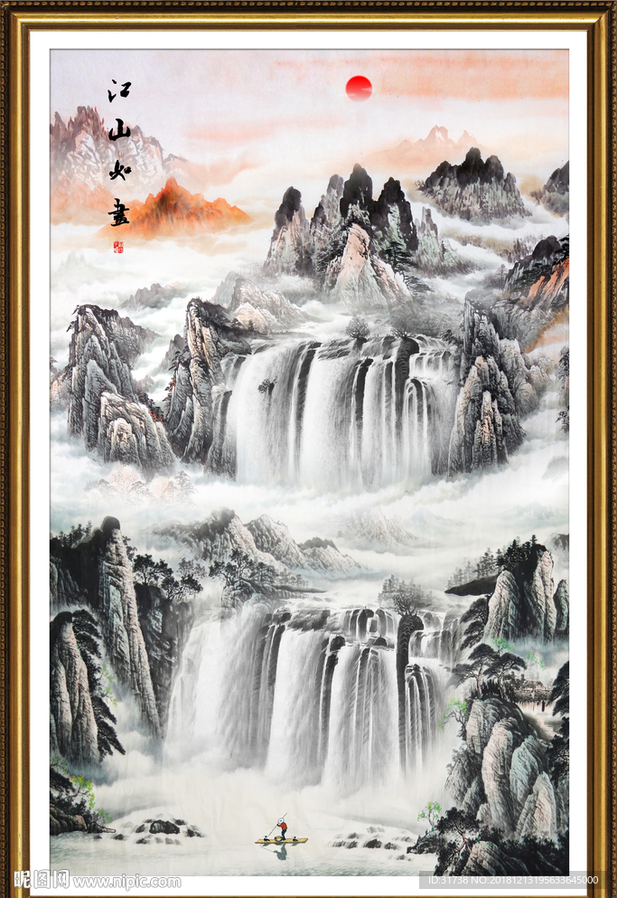 竖幅山水画