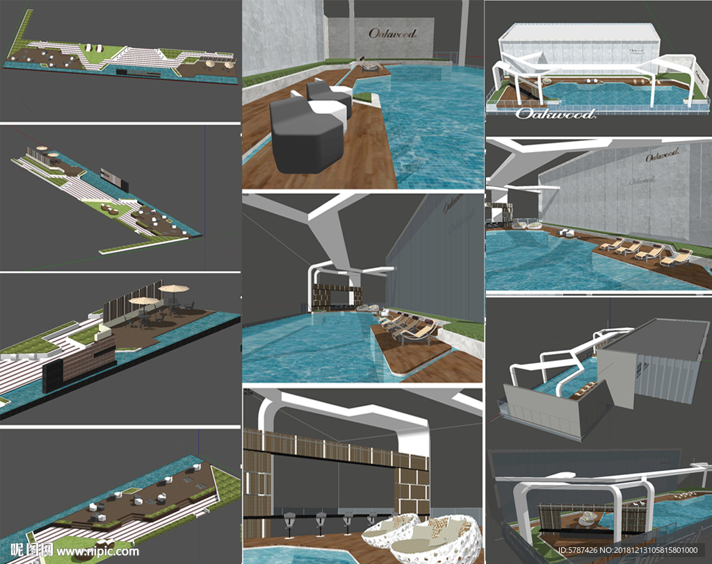 屋顶泳池模型
