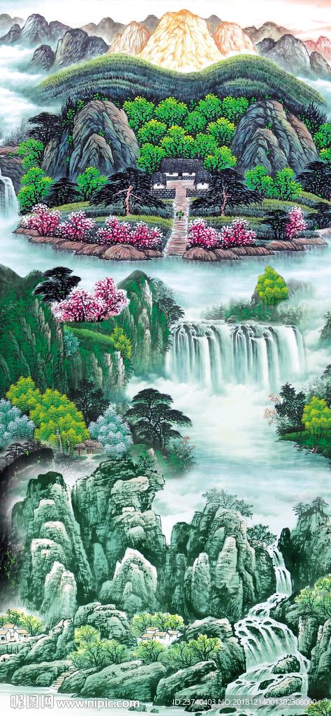 玄关 装饰画 山水国画