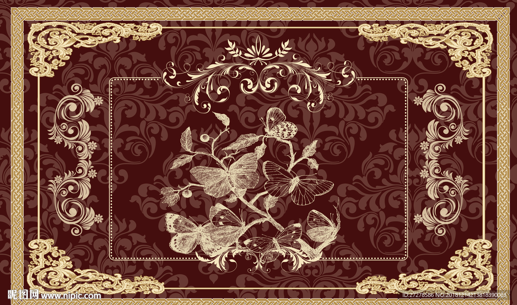 大红欧式地毯 大型抽象地毯