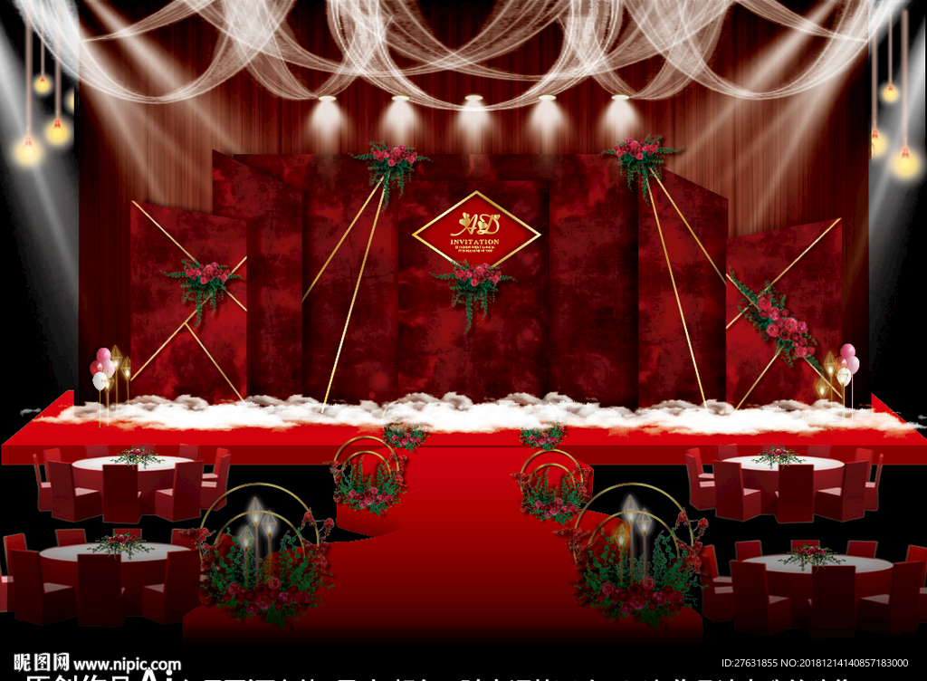 红黑色大理石婚礼