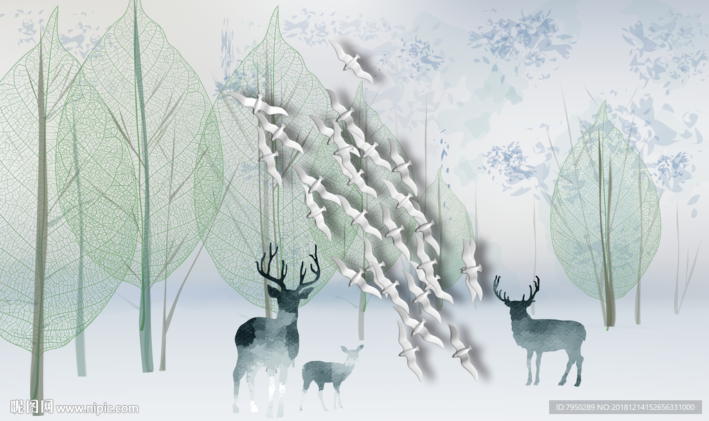 北欧简约背景墙