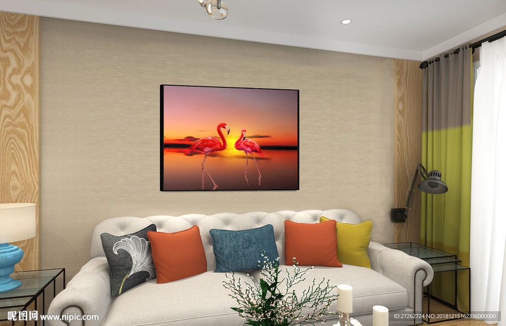火烈鸟装饰画