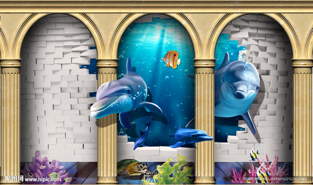 3D海洋世界 大型海洋世界背景