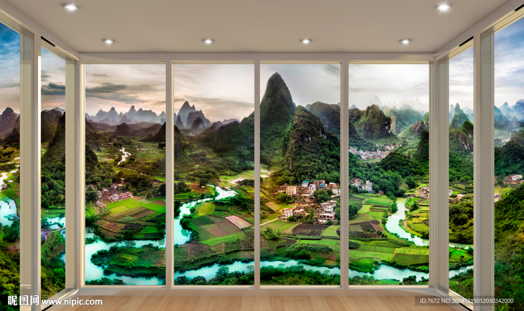 3d窗户美景