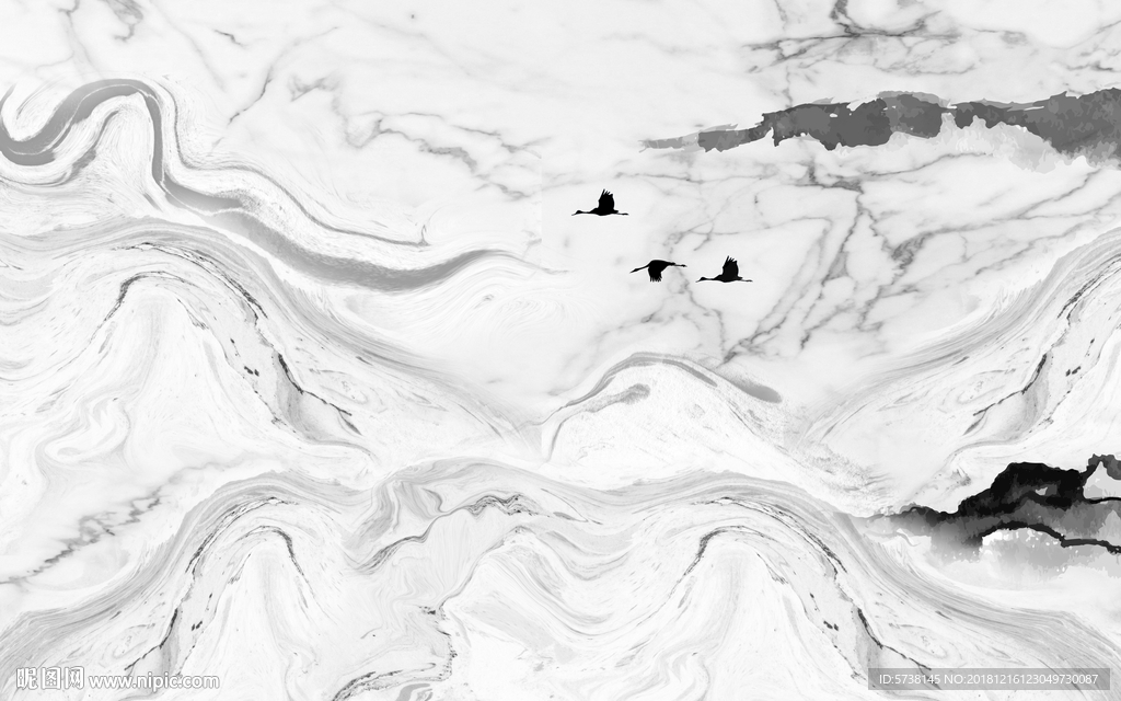 水墨大理石创意玄关屏风背景底纹