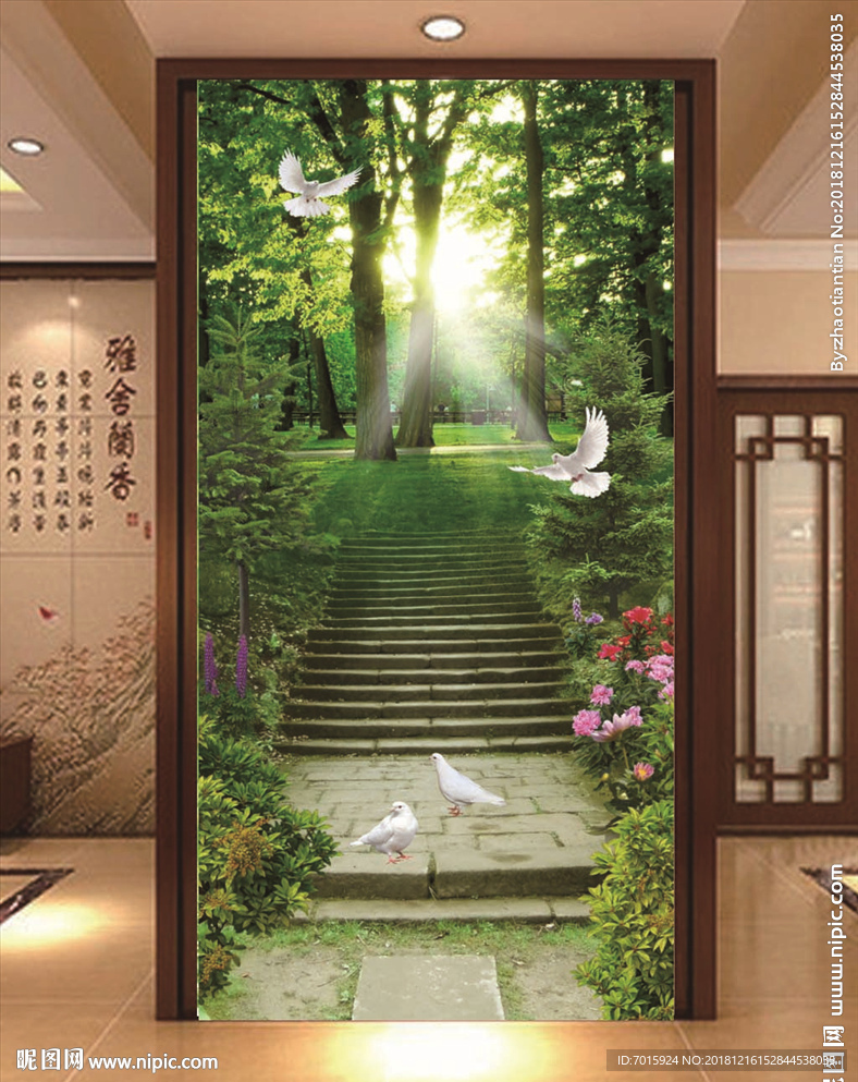 风景背景墙 玄关