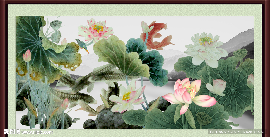 国画荷花