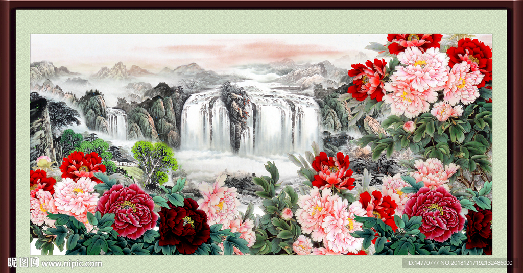 财源滚滚 国画牡丹