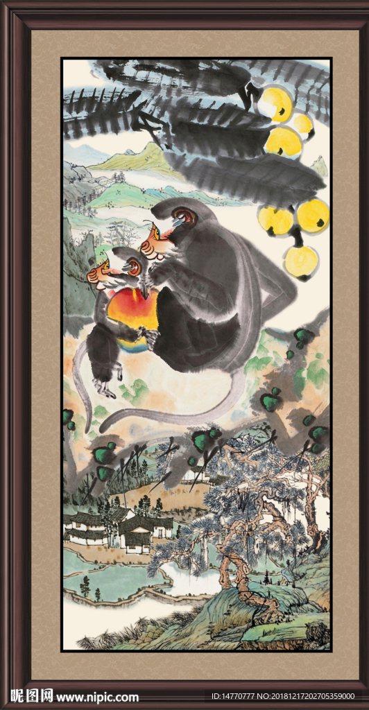 金猴迎春 水墨猴子