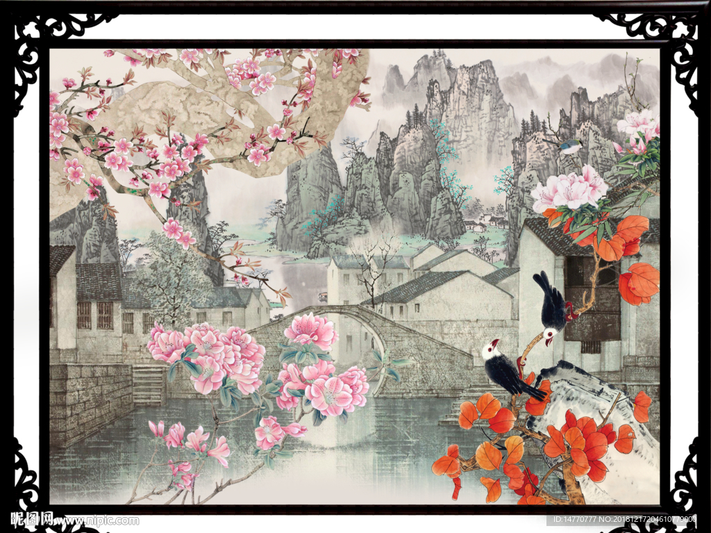 国画花鸟 报春图
