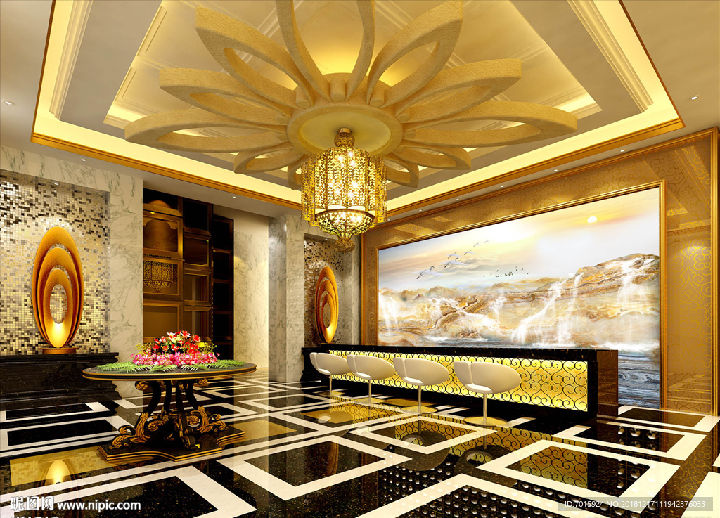 江山如画大理石纹背景墙