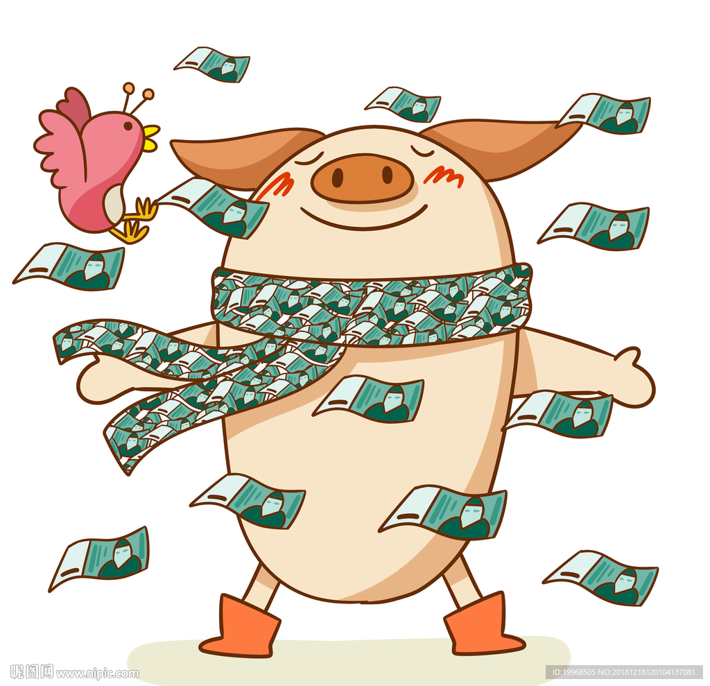 猪年海报 猪 卡通猪 手绘猪