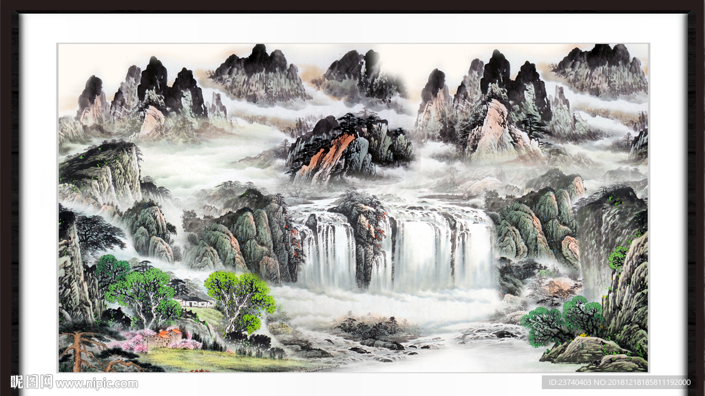 山水 山水风景图 山水风景壁画