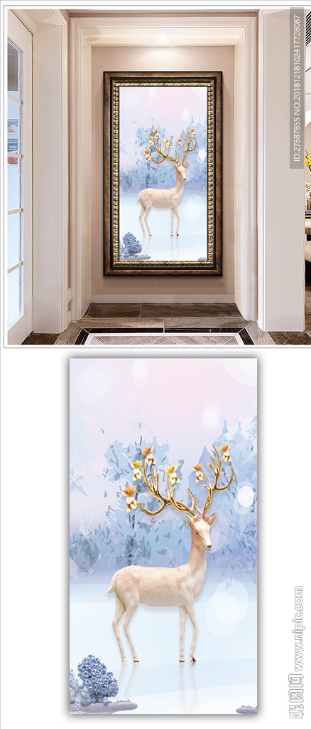 麋鹿装饰画