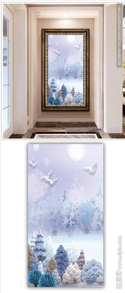 麋鹿玄关装饰画